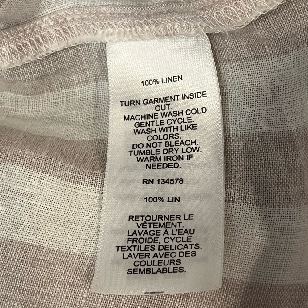 Vineyard Vines Striped Linen Weekend Top — White/Tan - Picture 8 of 9